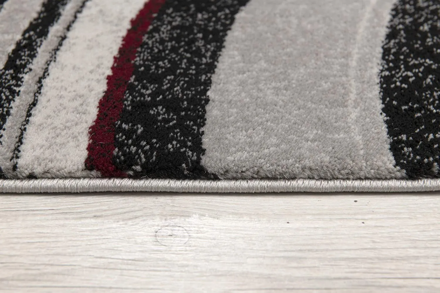 15' Gray Abstract Power Loom Runner Rug