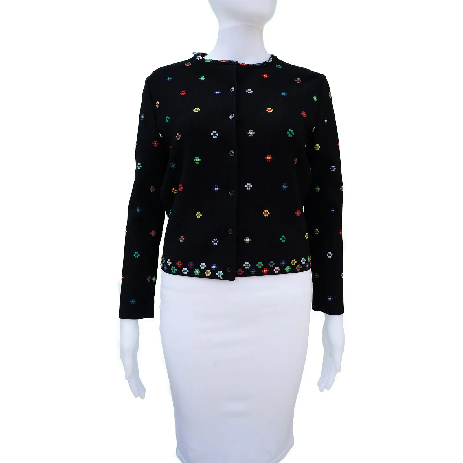 ALEXANDER MCQUEEN DIGITAL FLORAL PRINT BUTTON-UP CARDIGAN