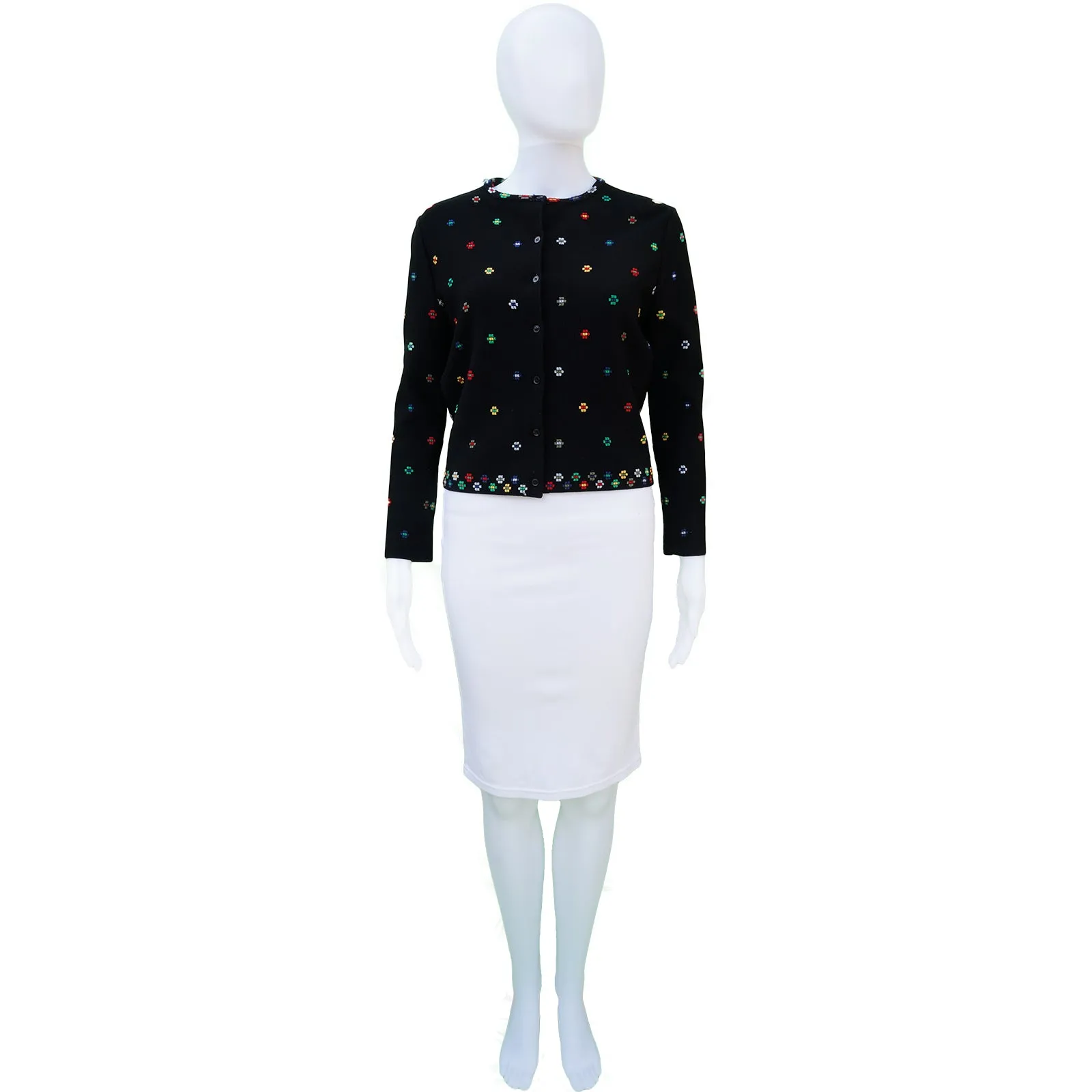 ALEXANDER MCQUEEN DIGITAL FLORAL PRINT BUTTON-UP CARDIGAN