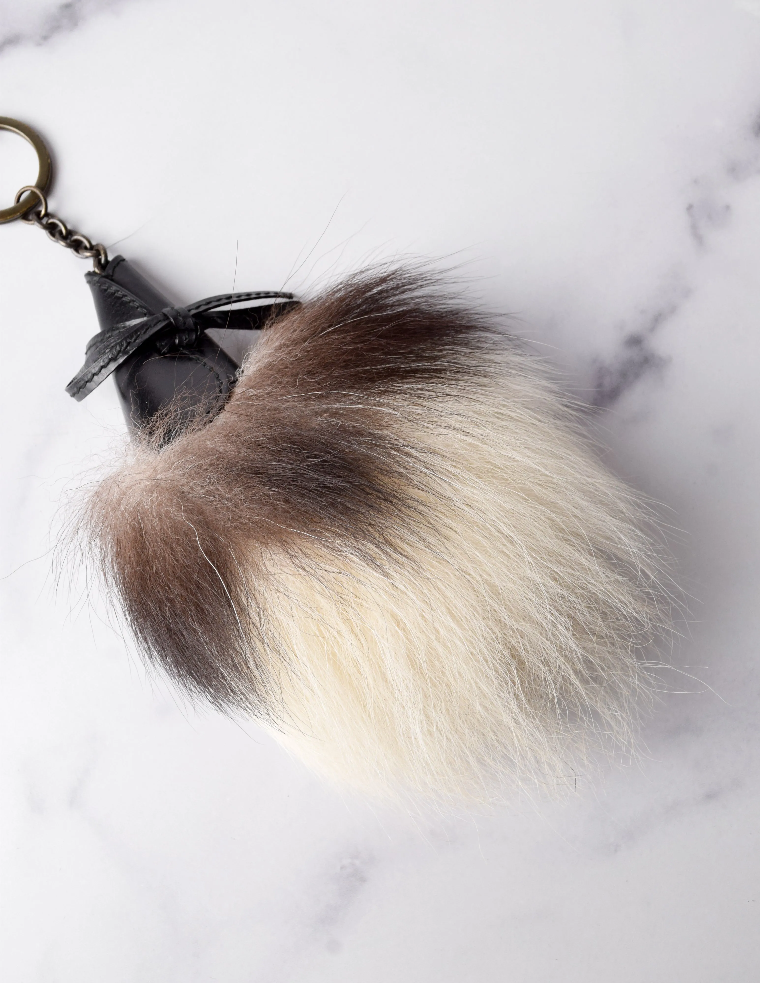 Alexander McQueen Vintage 2007 Fox Tail Leather Oversized Key Ring