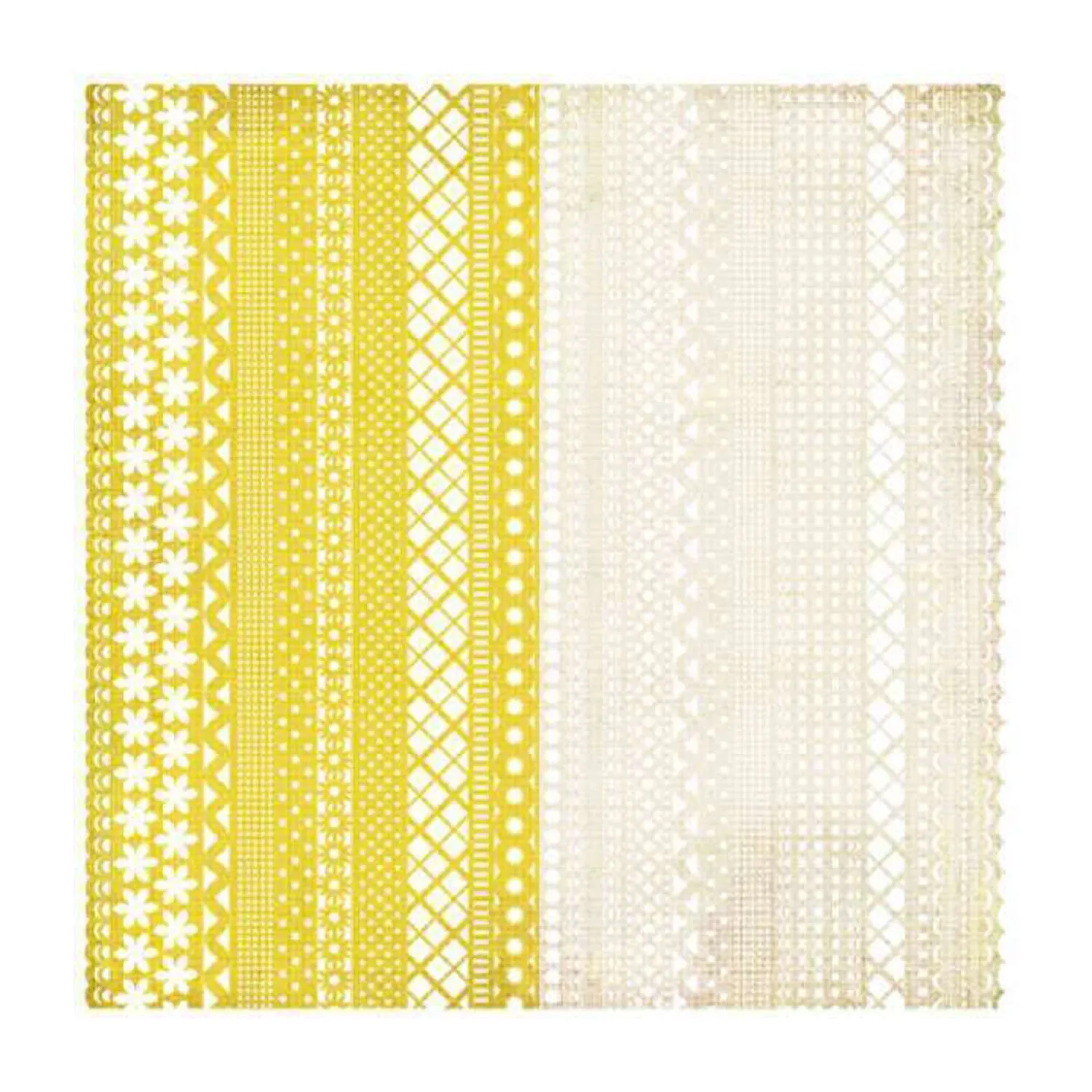 Basicgrey 12"x12" Single Sheet Laser-Cut Doilies - Nook & Pantry - Yellow/Cream