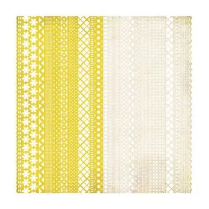 Basicgrey 12"x12" Single Sheet Laser-Cut Doilies - Nook & Pantry - Yellow/Cream