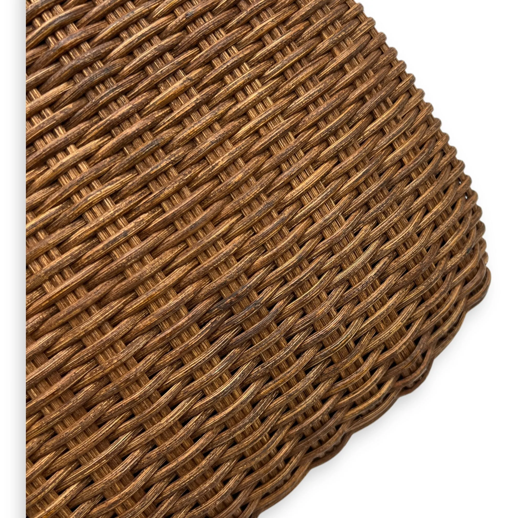 Basket Brown Shoulder Bag in Rattan