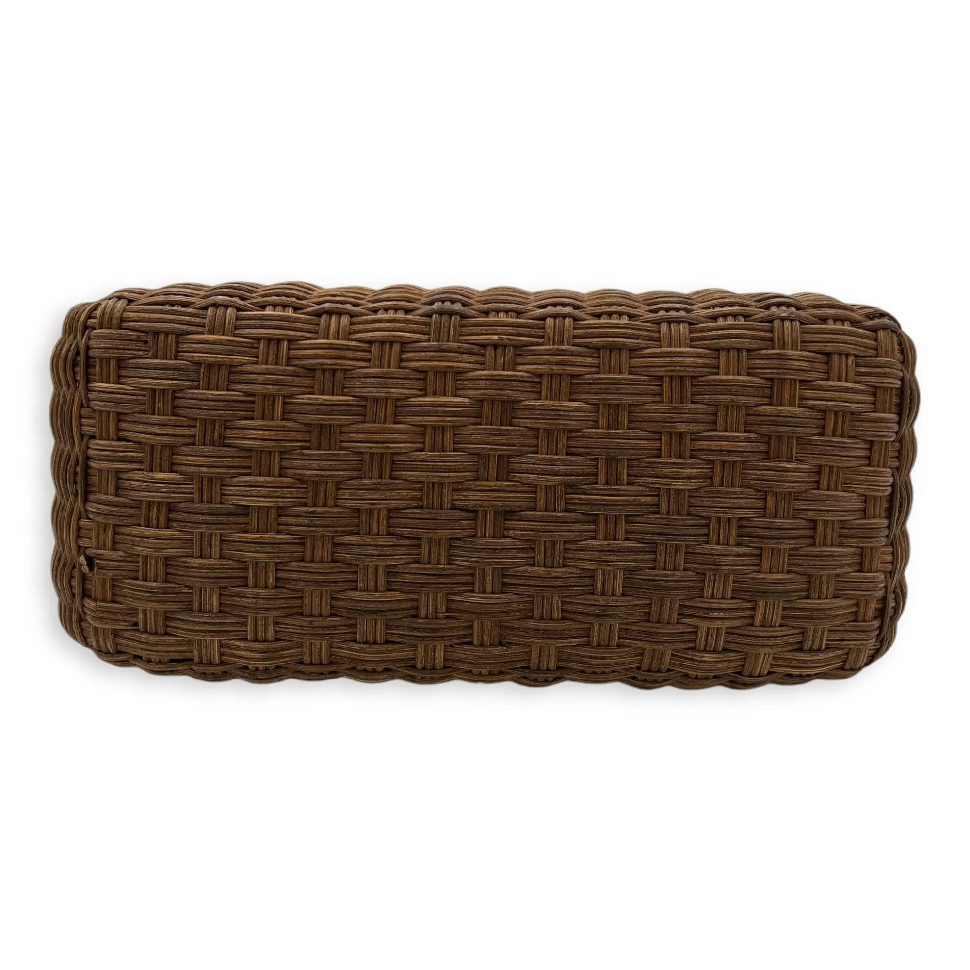 Basket Brown Shoulder Bag in Rattan