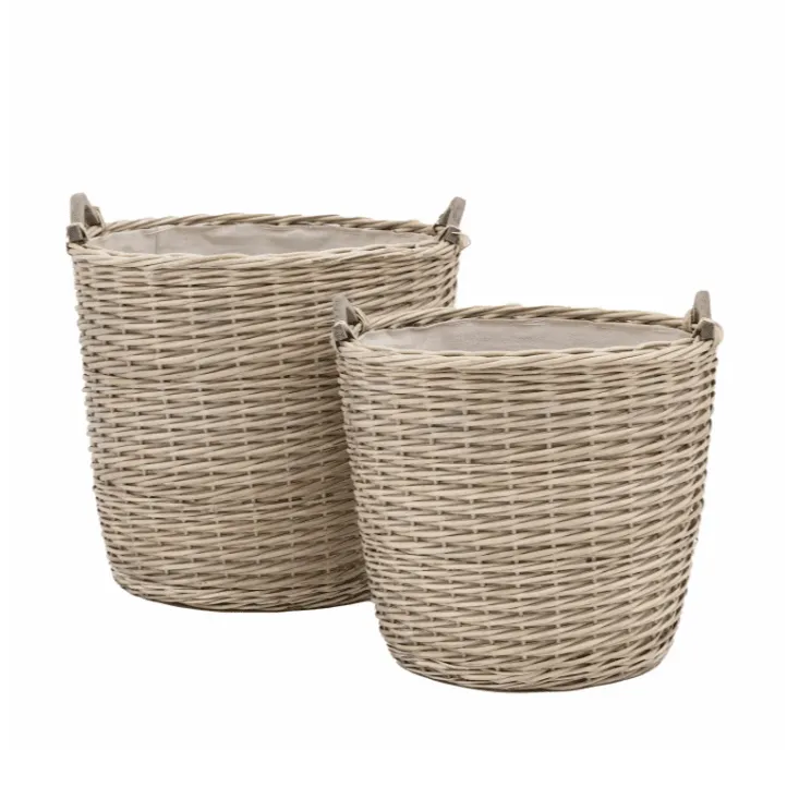 Brynn Large Decorative Wicker Baskets - Set of 2