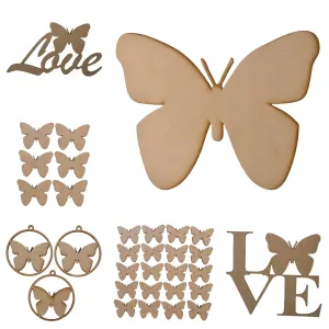Butterfly Butterflies MDF Timber DIY Raw