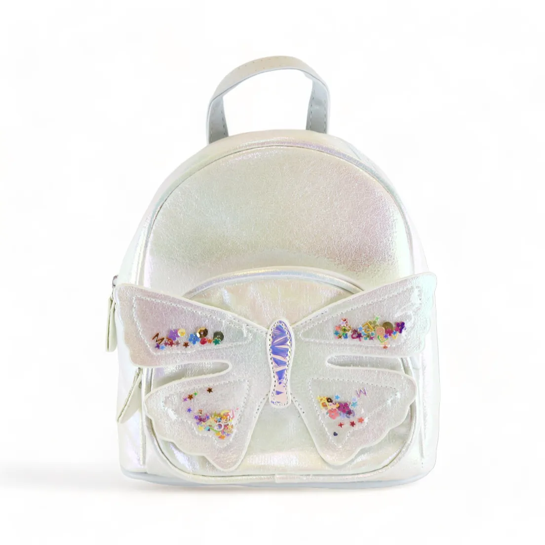 Butterfly Iridescent Backpack - White