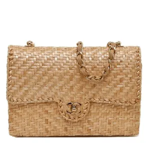 Chanel Classic Single Flap Bag Rattan Wicker