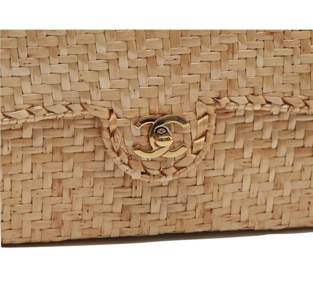 Chanel Classic Single Flap Bag Rattan Wicker