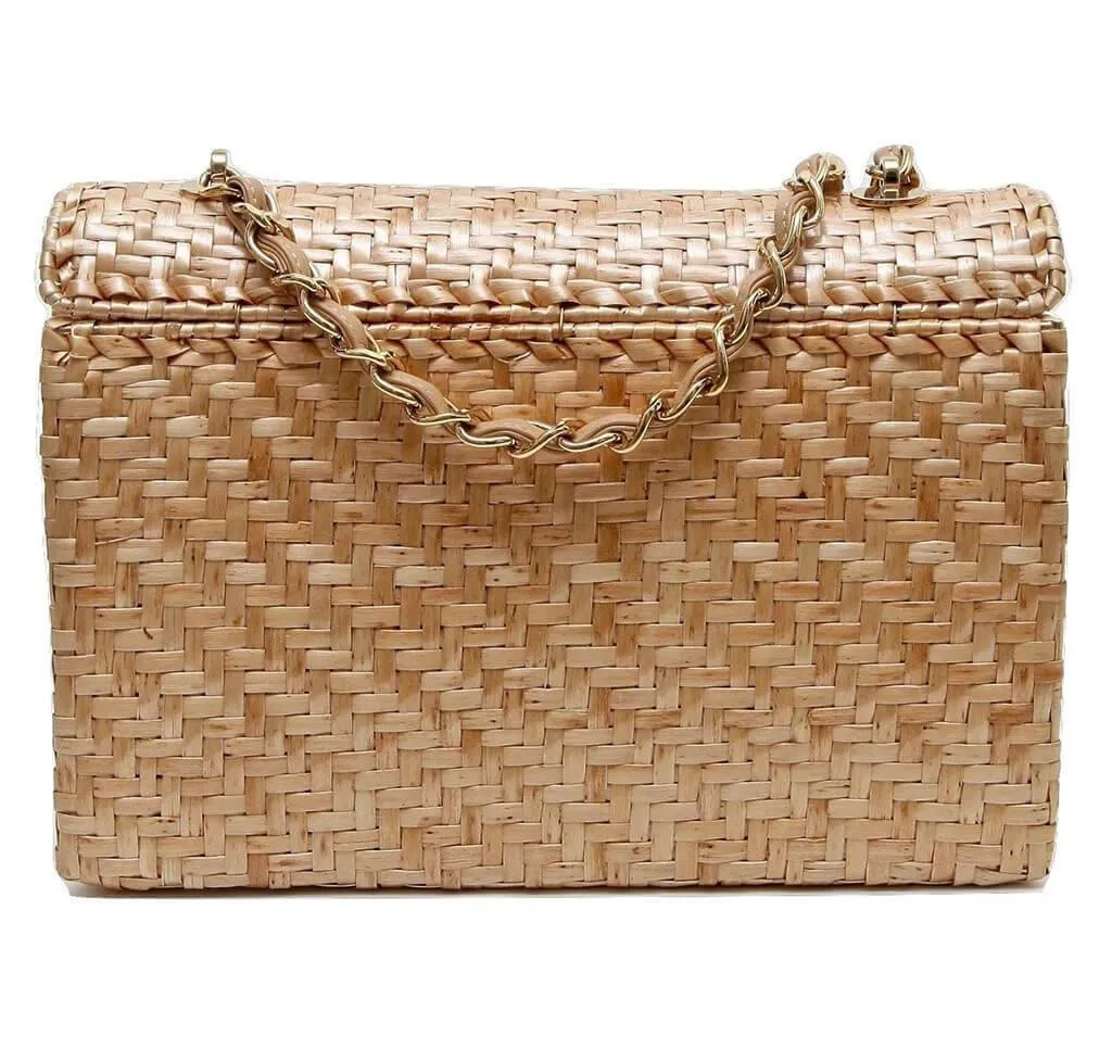 Chanel Classic Single Flap Bag Rattan Wicker
