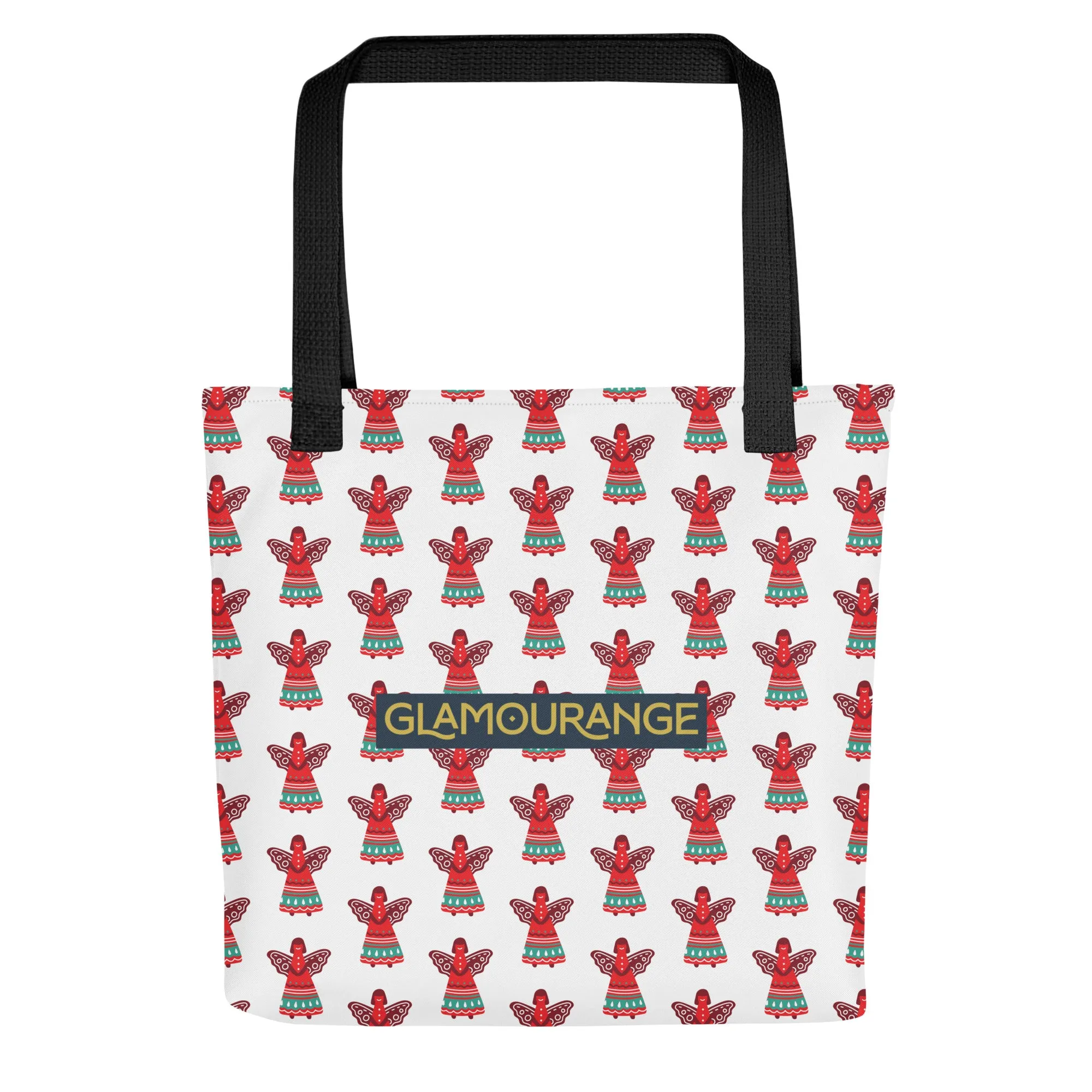 Christmas Tote Bag - Christmas Angel (Glamourange Festive Pattern Christmas Tote Bags)