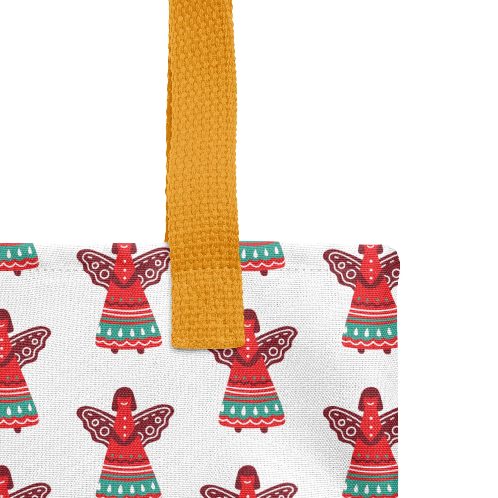 Christmas Tote Bag - Christmas Angel (Glamourange Festive Pattern Christmas Tote Bags)