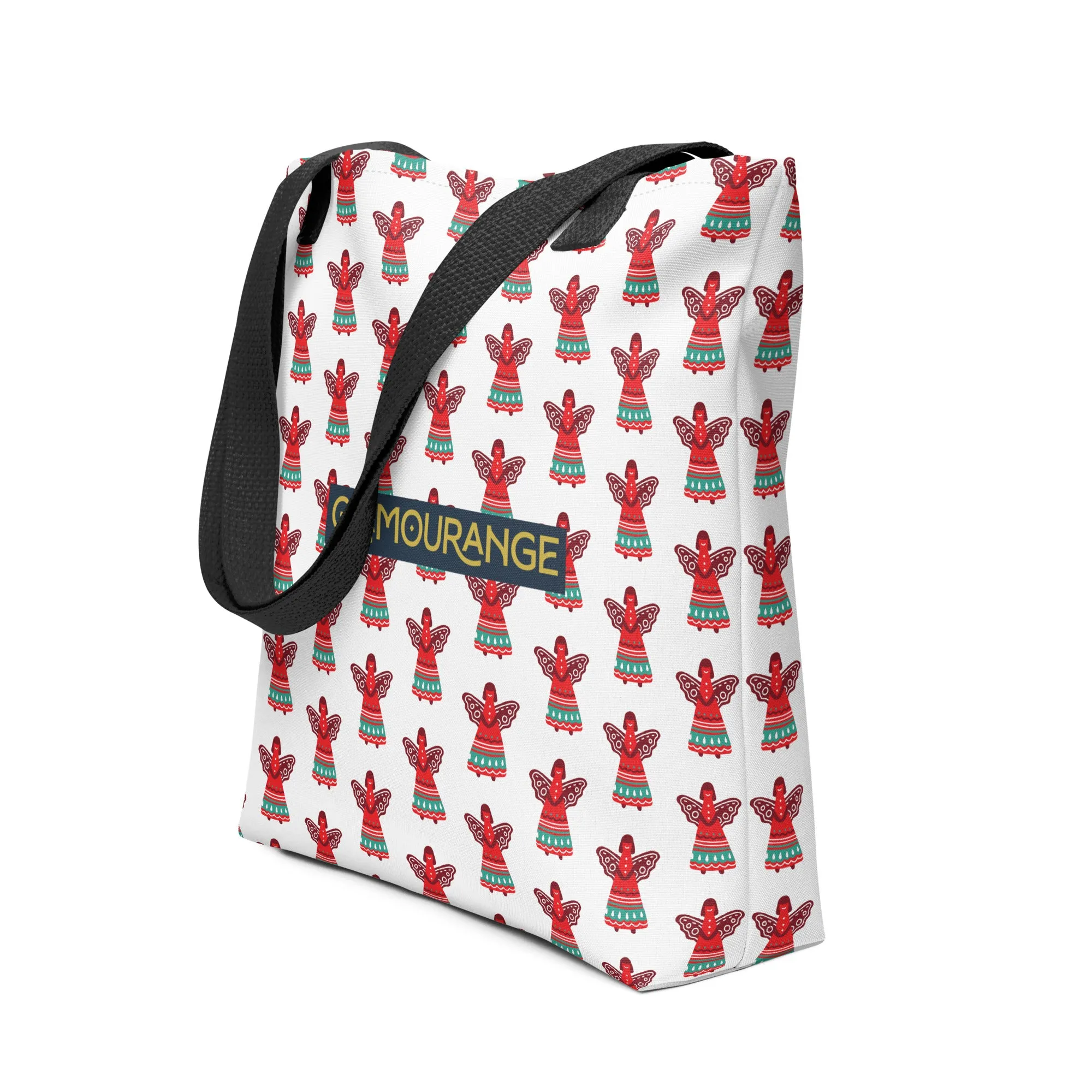Christmas Tote Bag - Christmas Angel (Glamourange Festive Pattern Christmas Tote Bags)