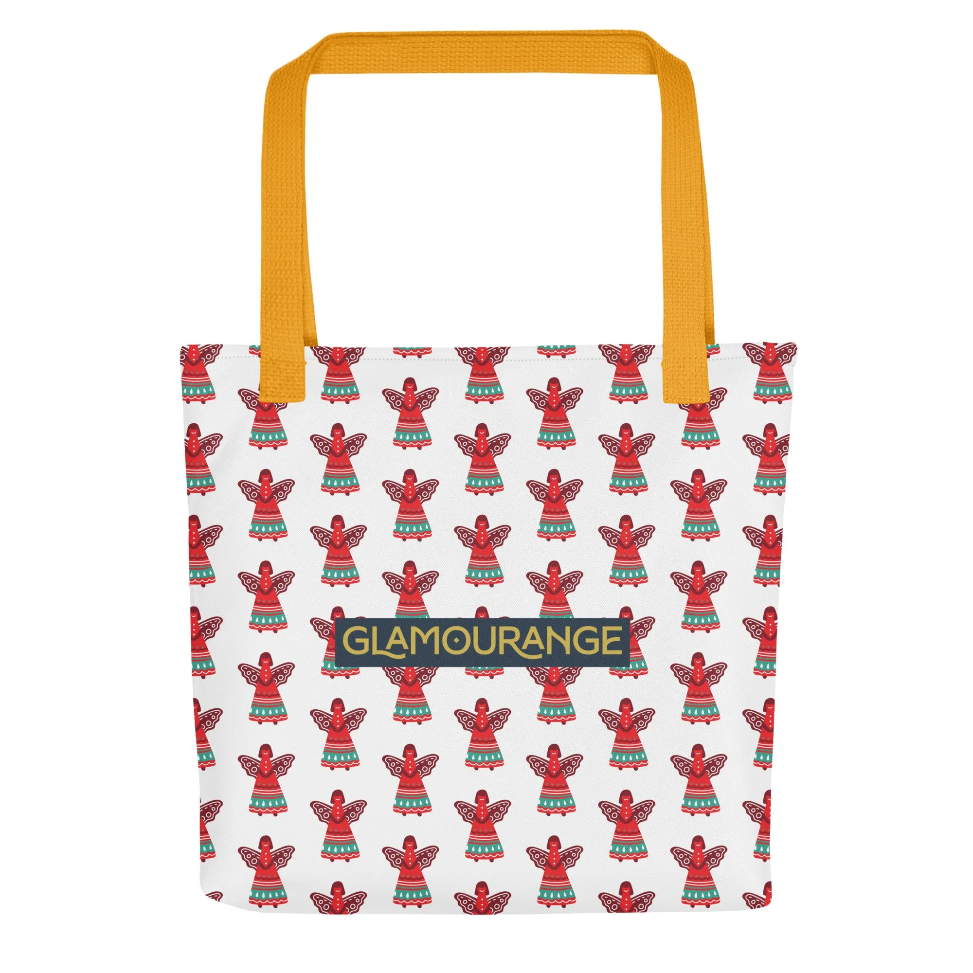 Christmas Tote Bag - Christmas Angel (Glamourange Festive Pattern Christmas Tote Bags)