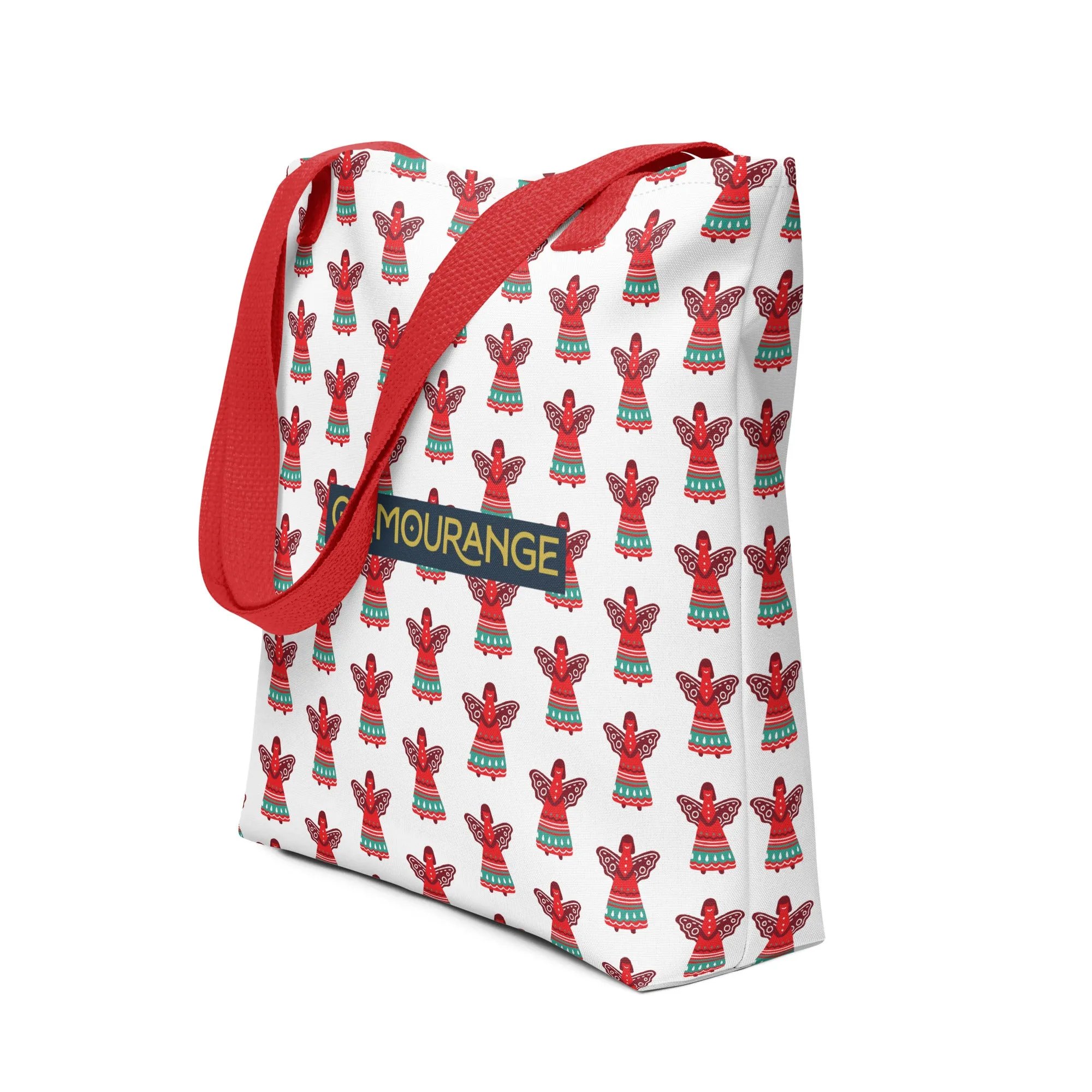 Christmas Tote Bag - Christmas Angel (Glamourange Festive Pattern Christmas Tote Bags)