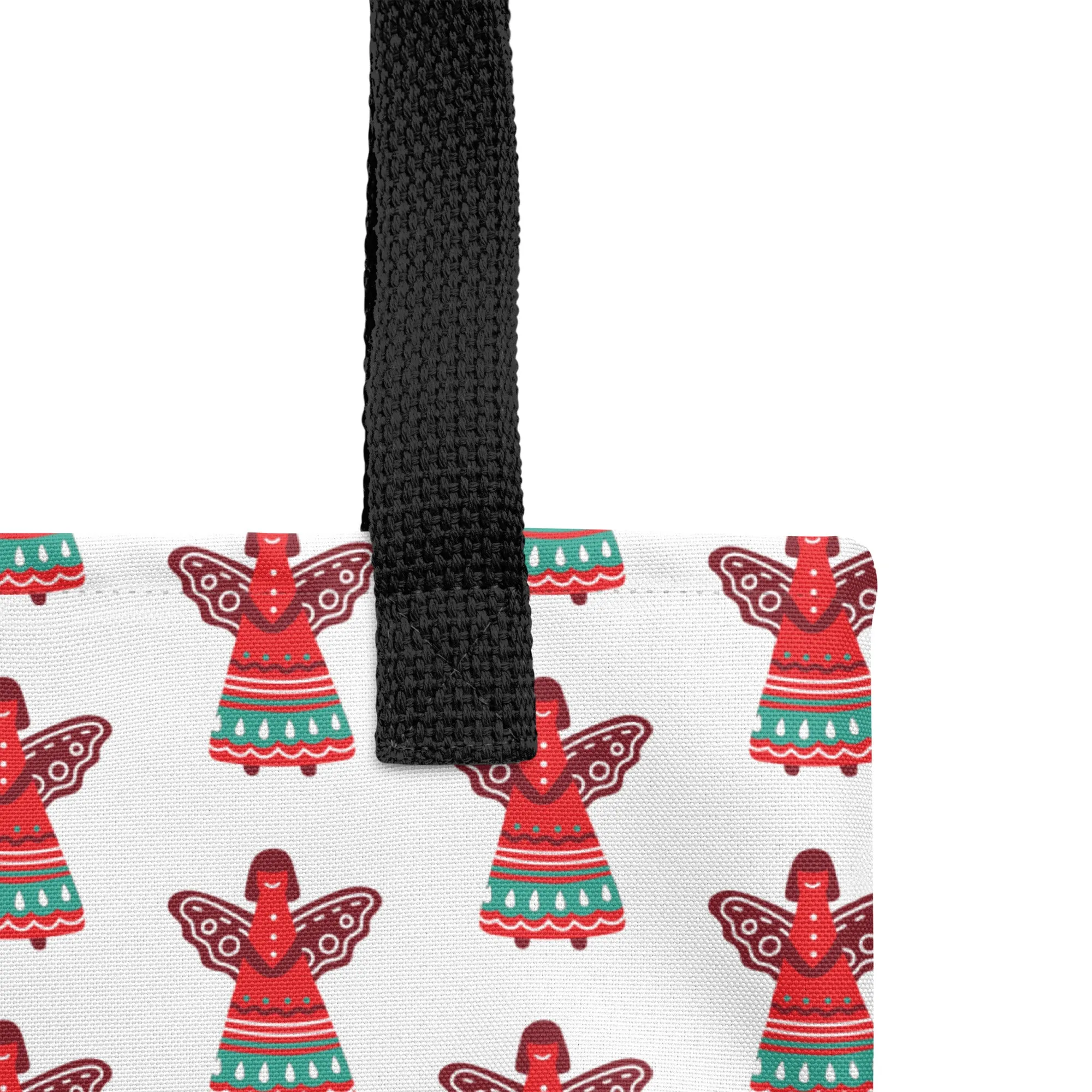 Christmas Tote Bag - Christmas Angel (Glamourange Festive Pattern Christmas Tote Bags)