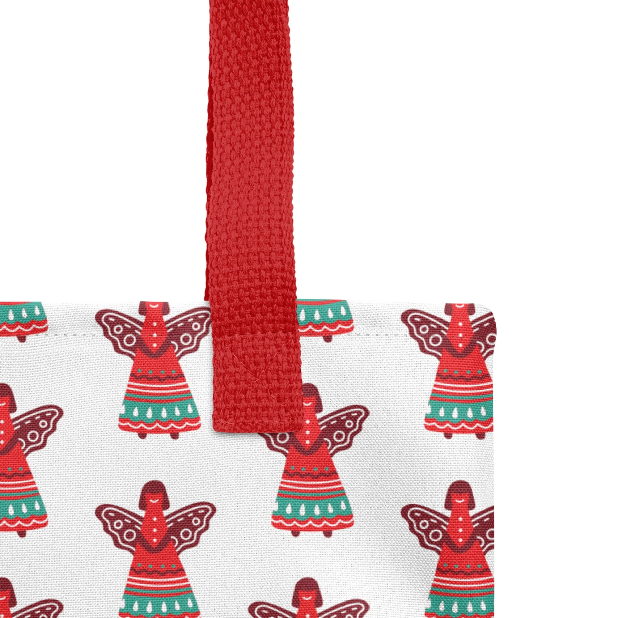 Christmas Tote Bag - Christmas Angel (Glamourange Festive Pattern Christmas Tote Bags)