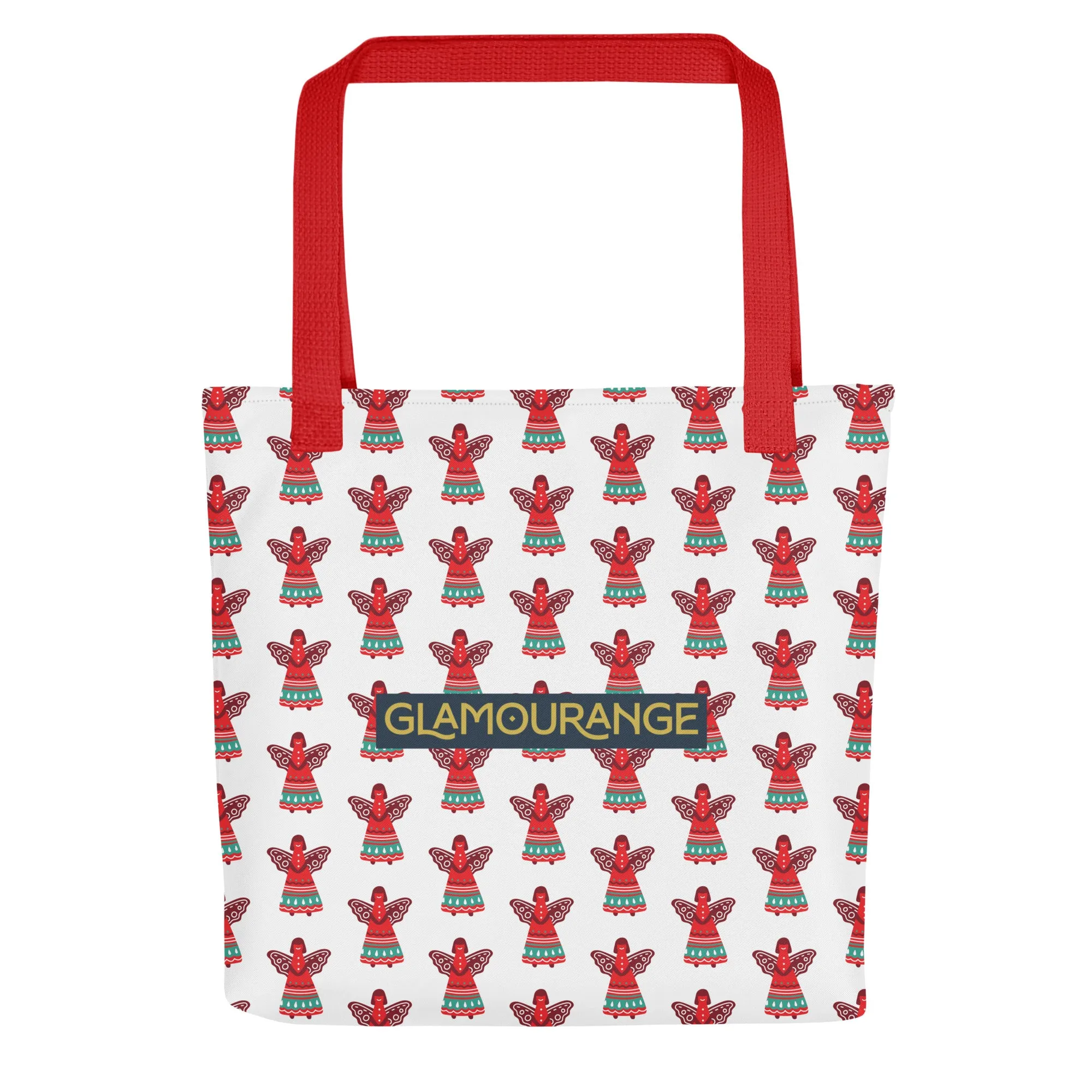 Christmas Tote Bag - Christmas Angel (Glamourange Festive Pattern Christmas Tote Bags)