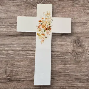 Cross Floral Spring Flowers Home Garden Wall Decoration
