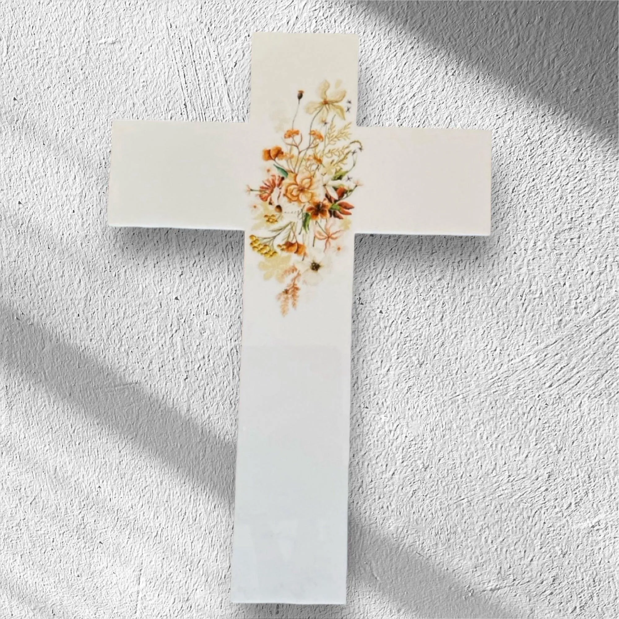 Cross Floral Spring Flowers Home Garden Wall Decoration