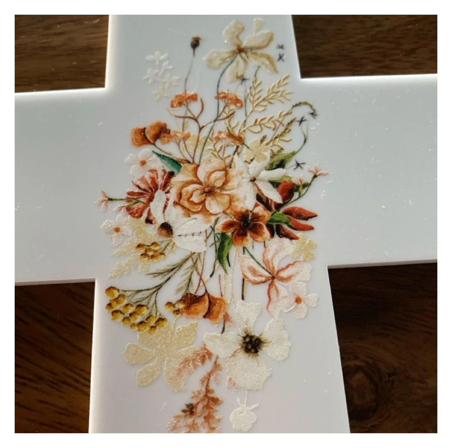 Cross Floral Spring Flowers Home Garden Wall Decoration