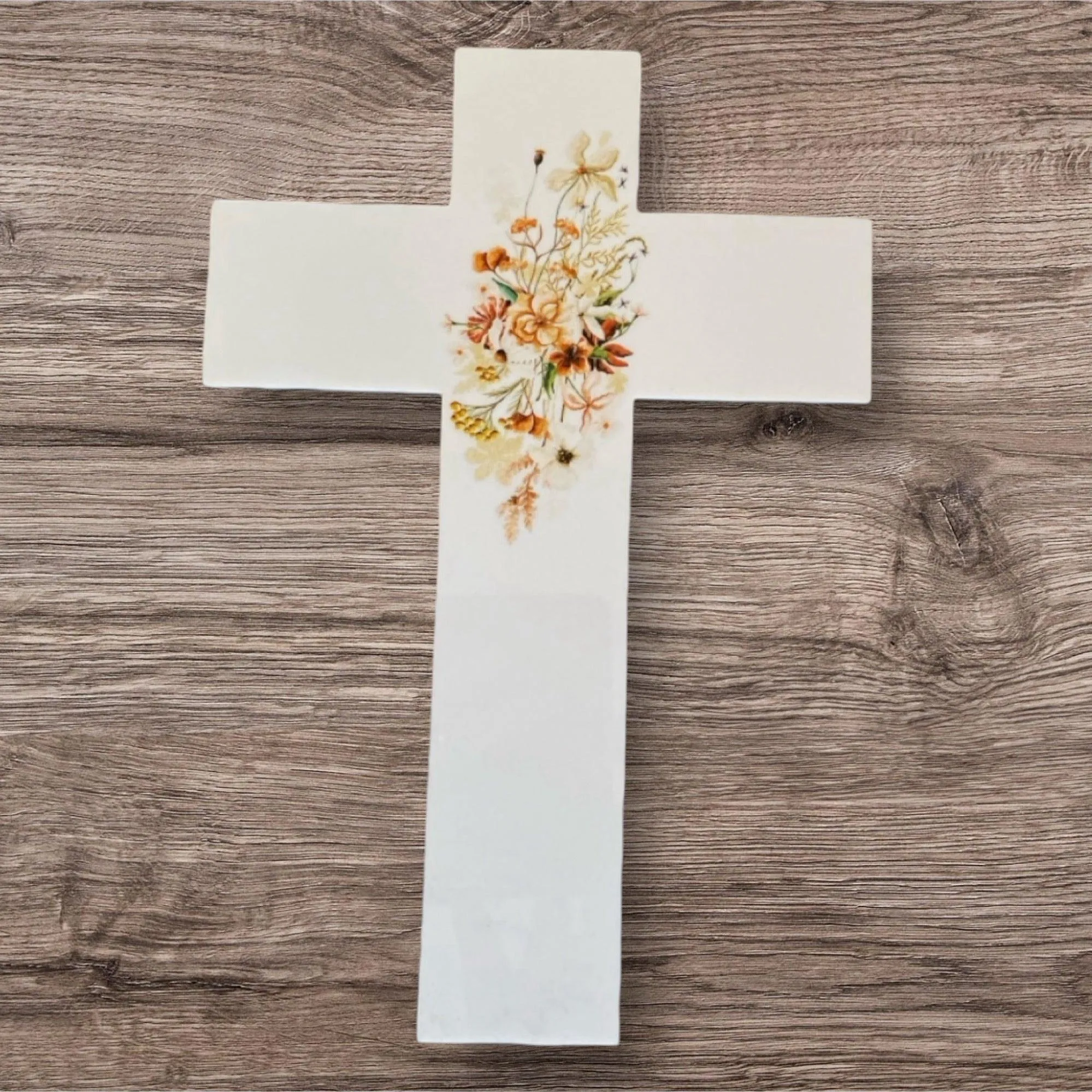 Cross Floral Spring Flowers Home Garden Wall Decoration