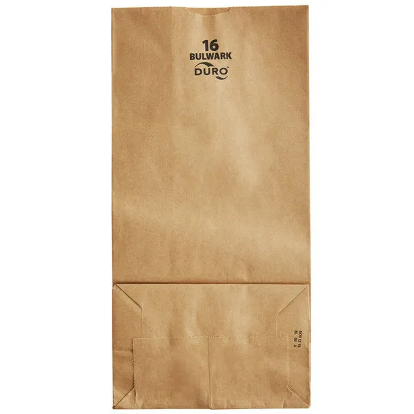 DURO BAG #16 Kraft Bulwark Bag 57# ( 7-3/4X4-13/16X16) 400 BAGS