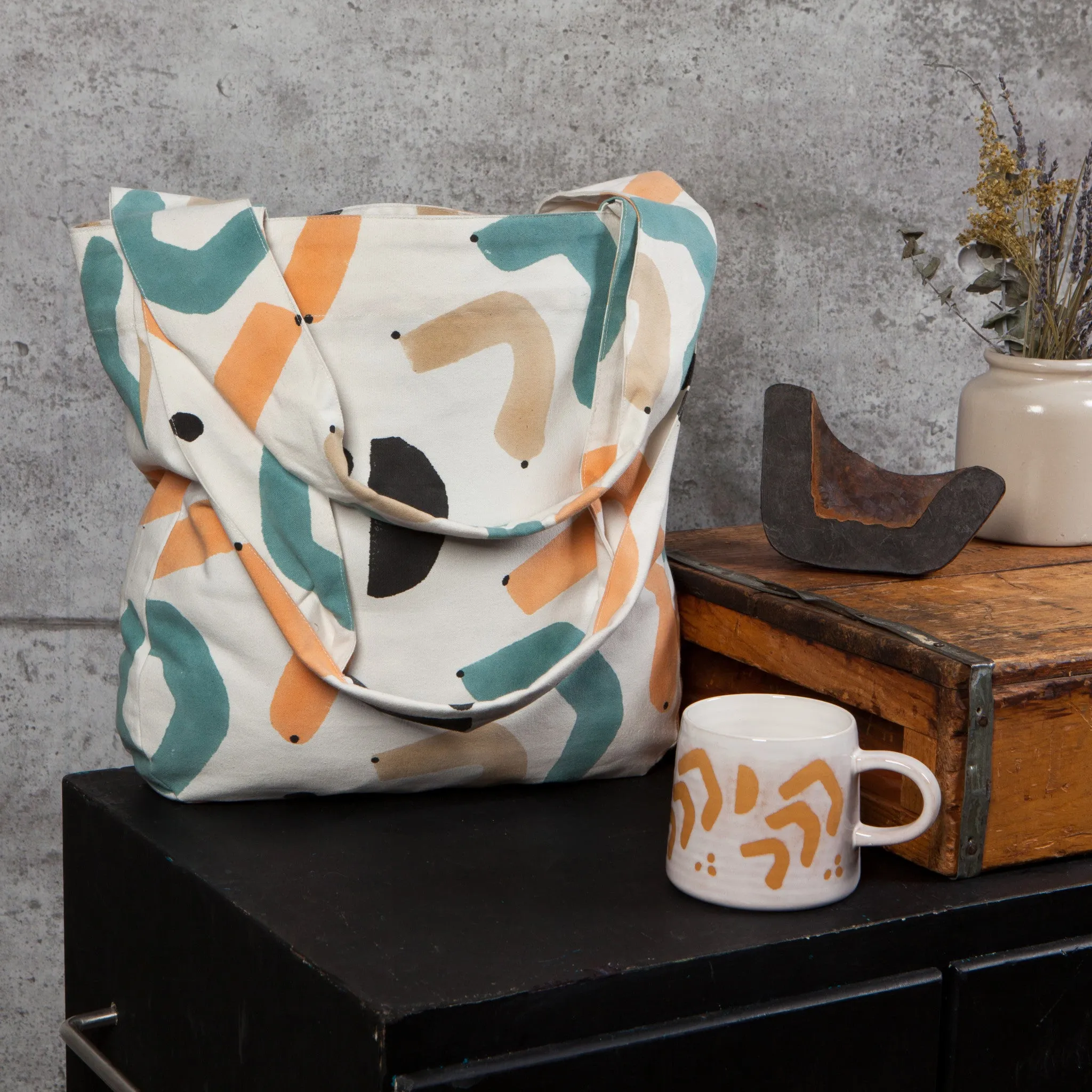 Echo Block Print To and Fro Tote Bag