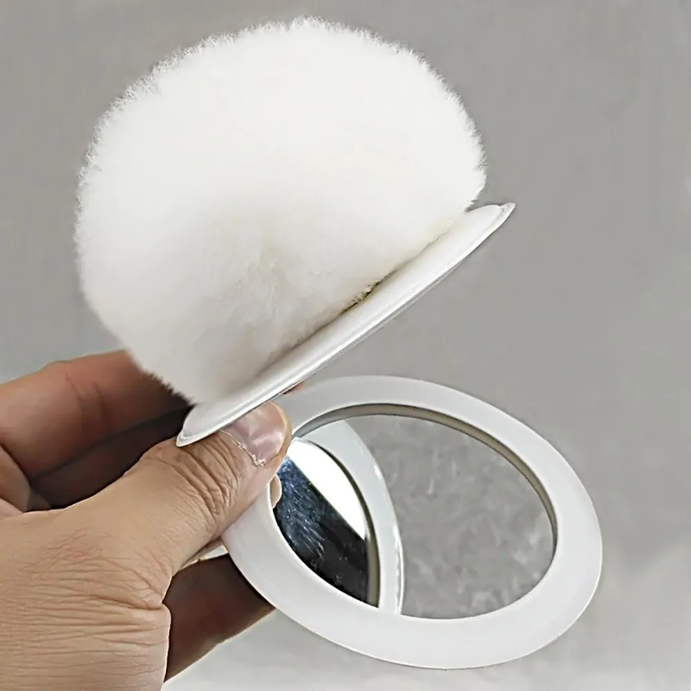 Fluffy Pompom Keychain with Mirror