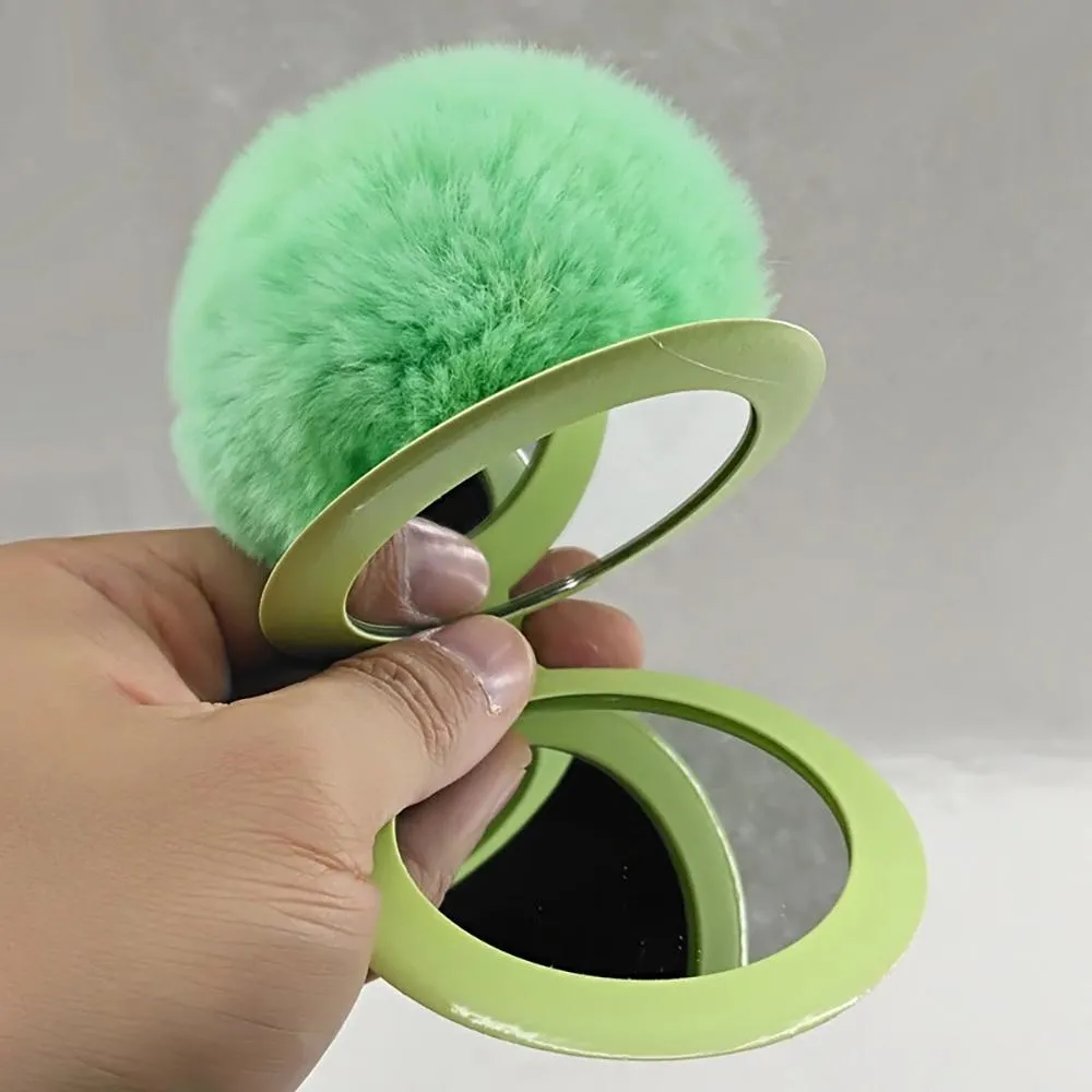 Fluffy Pompom Keychain with Mirror