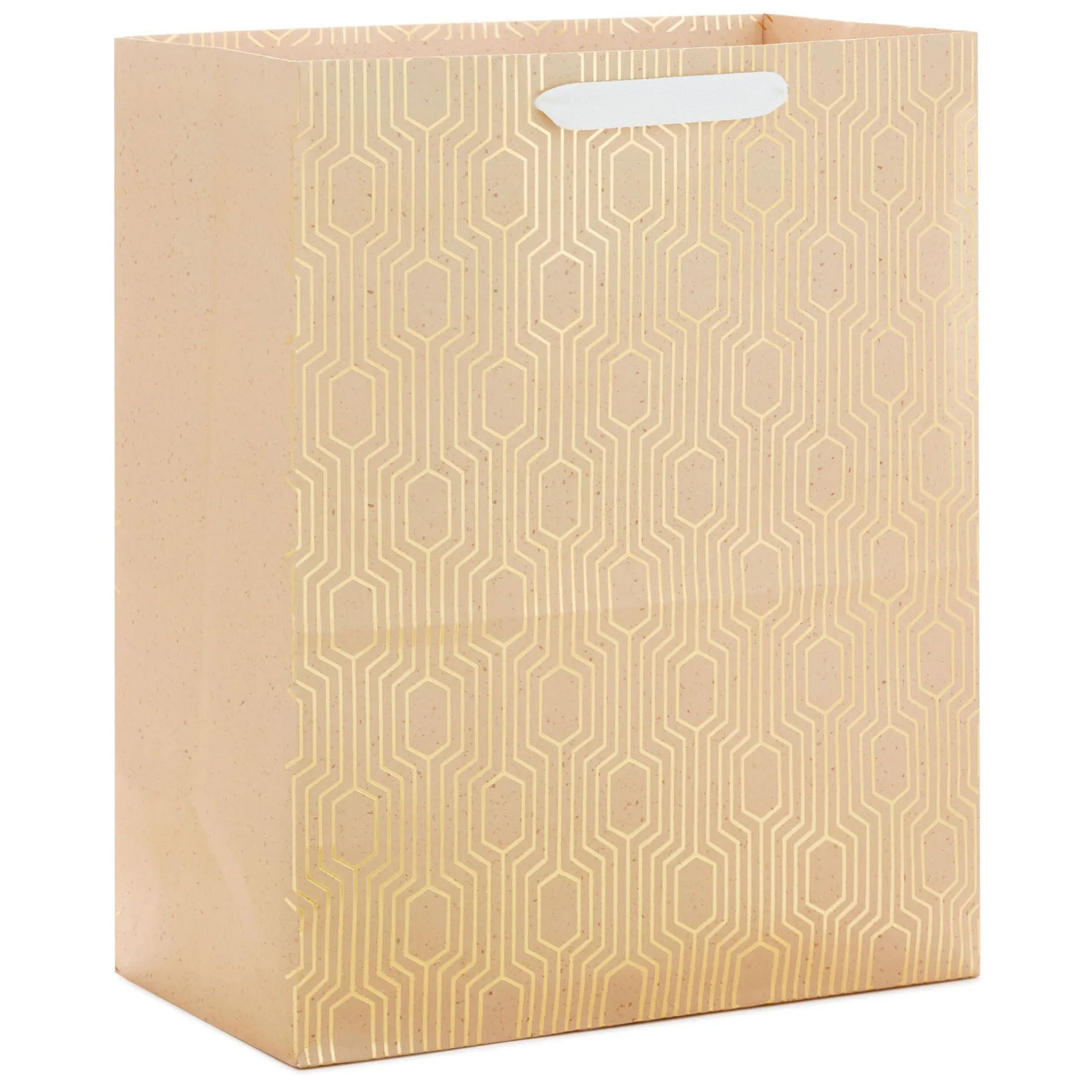 Gold Geometric on Tan Large Gift Bag