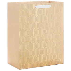 Gold Geometric on Tan Large Gift Bag