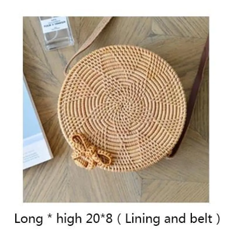 Hand-Woven Rattan Bag Embroidery Shoulder Crossbody Bags