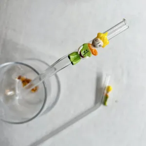 Handmade Little Prince Figurine Glass Straw