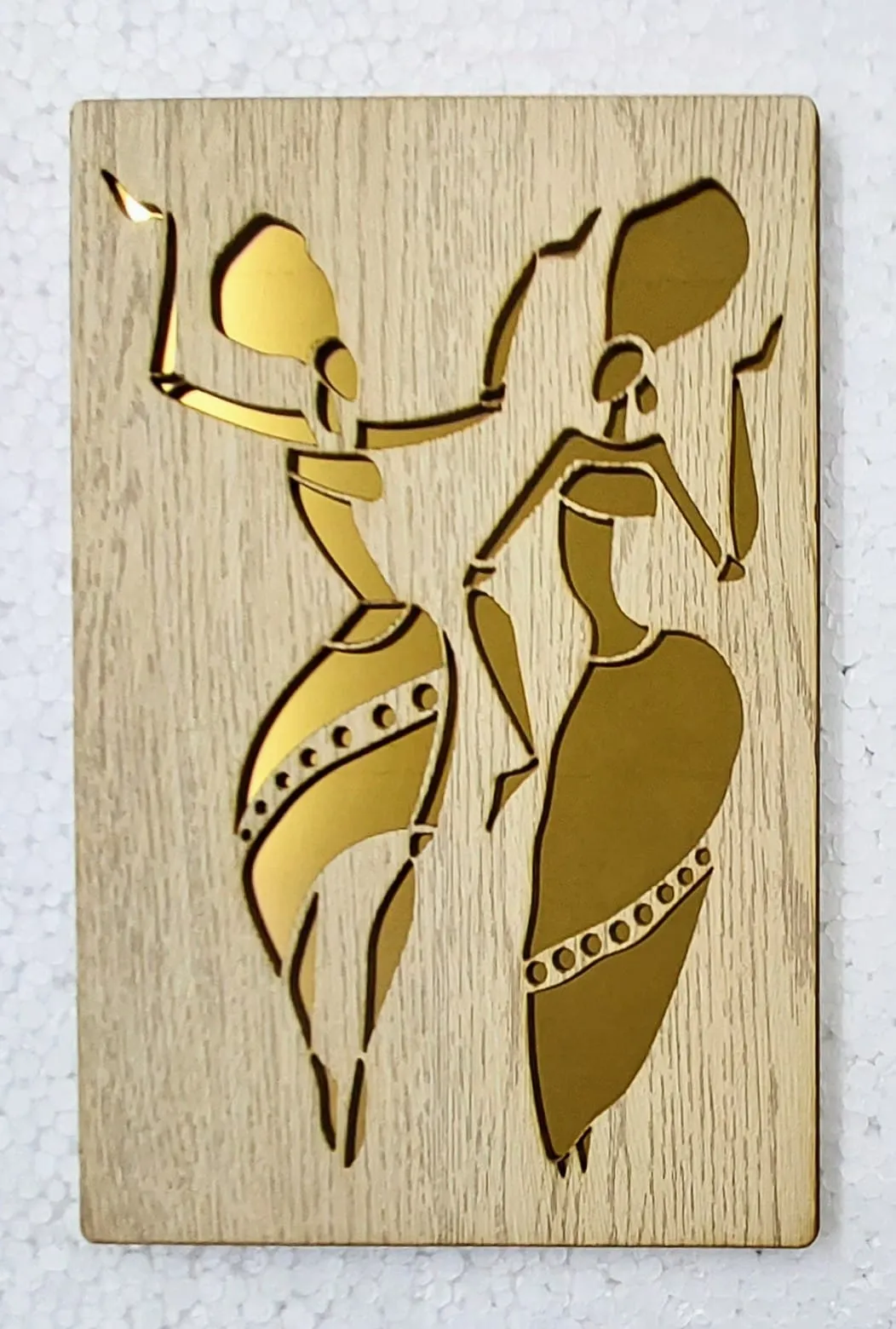 Home, Wall Decor with Laser Cut Golden Effect on Pinewood for Office ( 12X15 Inch, 3Pcs Set)