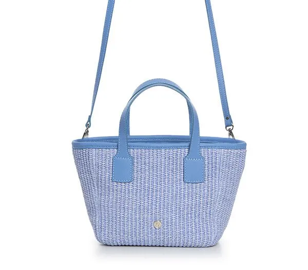 Icaria Straw Mini Tote Sky