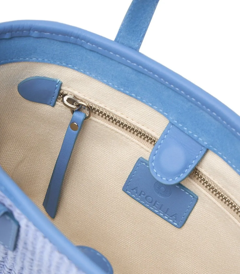 Icaria Straw Mini Tote Sky