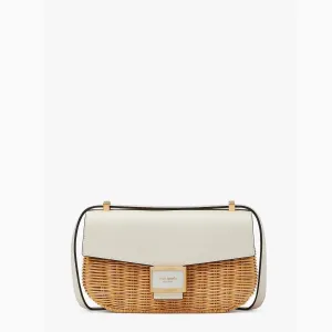 Kate Spade Katy Wicker Medium Convertible Shoulder Bag Halo White