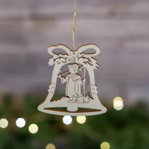 Laser Cut Bell Ornament with Shepherd