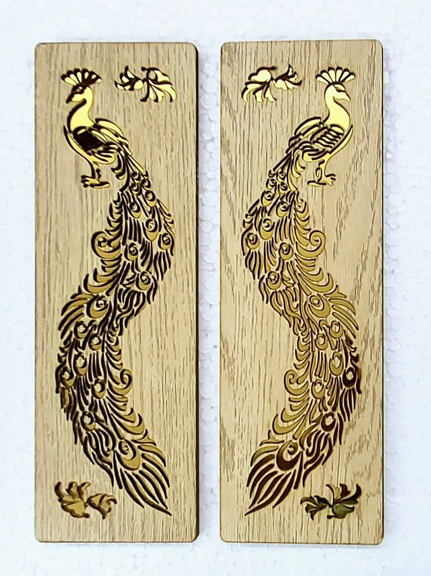 Laser Cut Wall Decor Art with Golden Effect for living room, home decor and gifting purposes(3 Pcs Set, 16X24 inch)