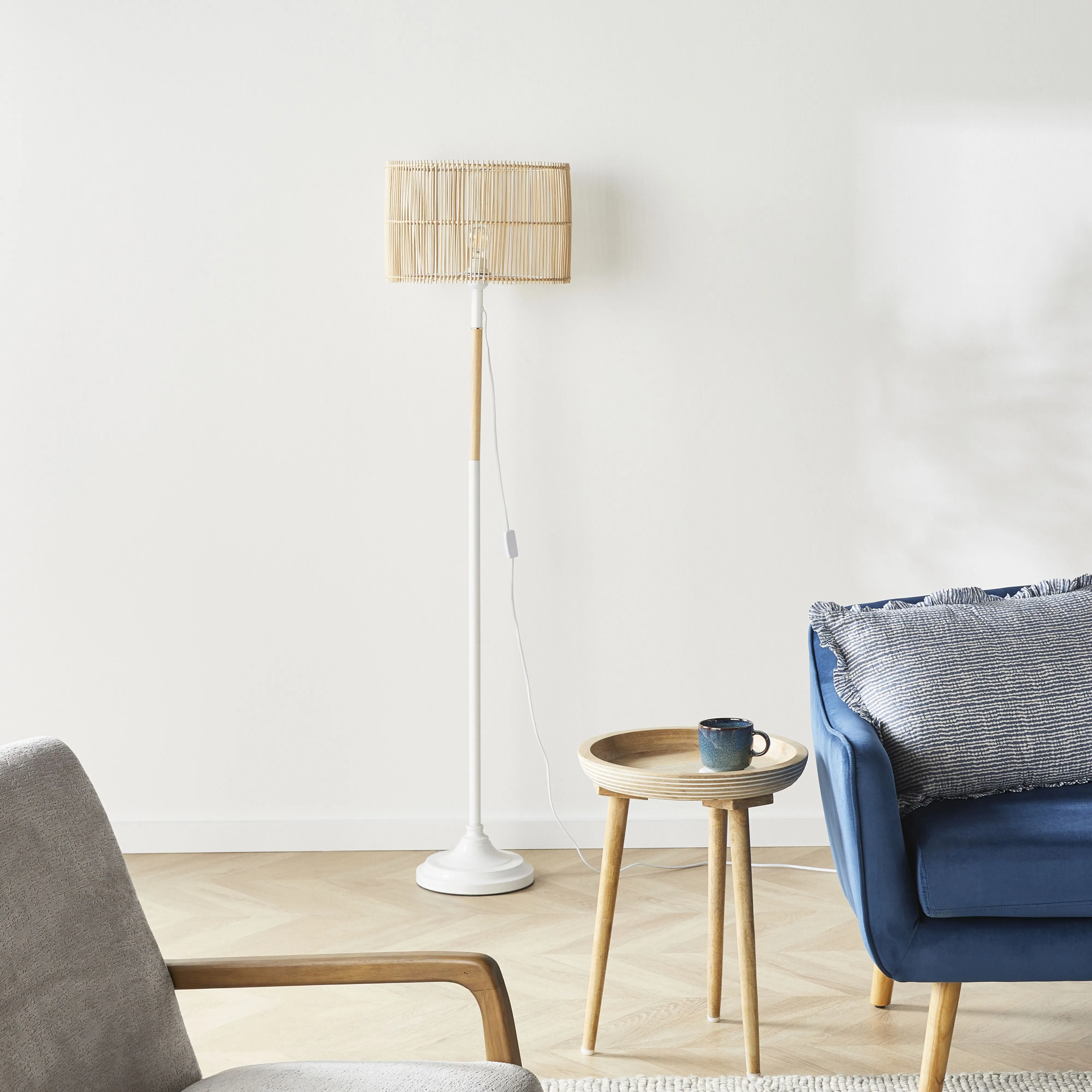 Laveda Rattan Natural Floor Lamp 155x38cm