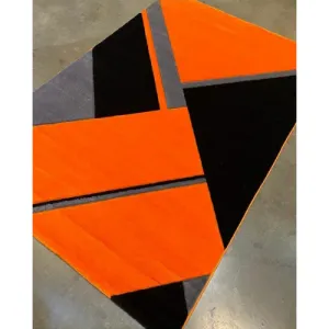 Modern Geometric Contrast Rug