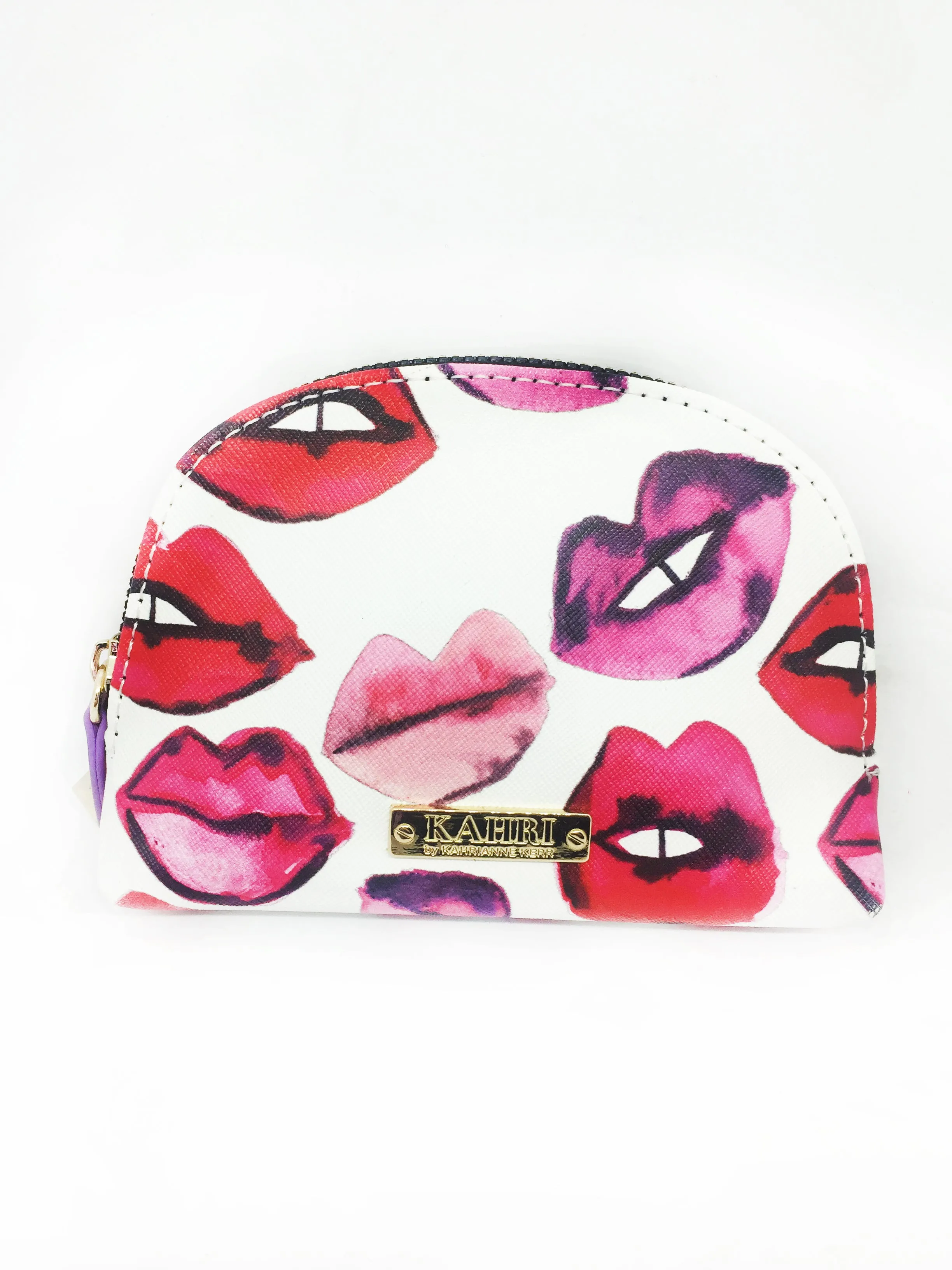 Purple Lips 3 Piece Cosmetic Bag Set