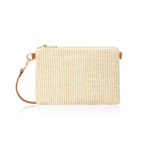 Raffia Woven Crossbody / Wristlet Bags | Cream