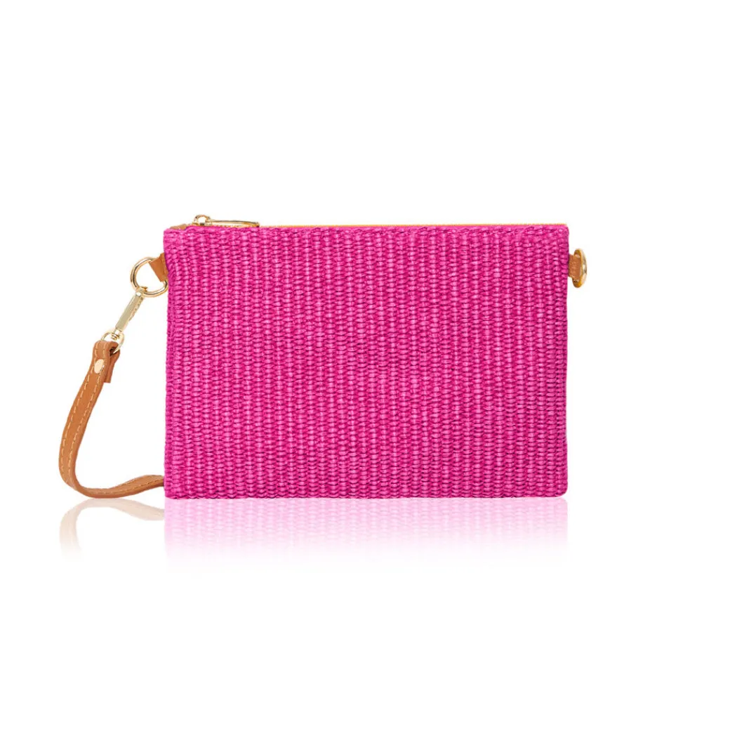 Raffia Woven Crossbody / Wristlet Bags | Cream