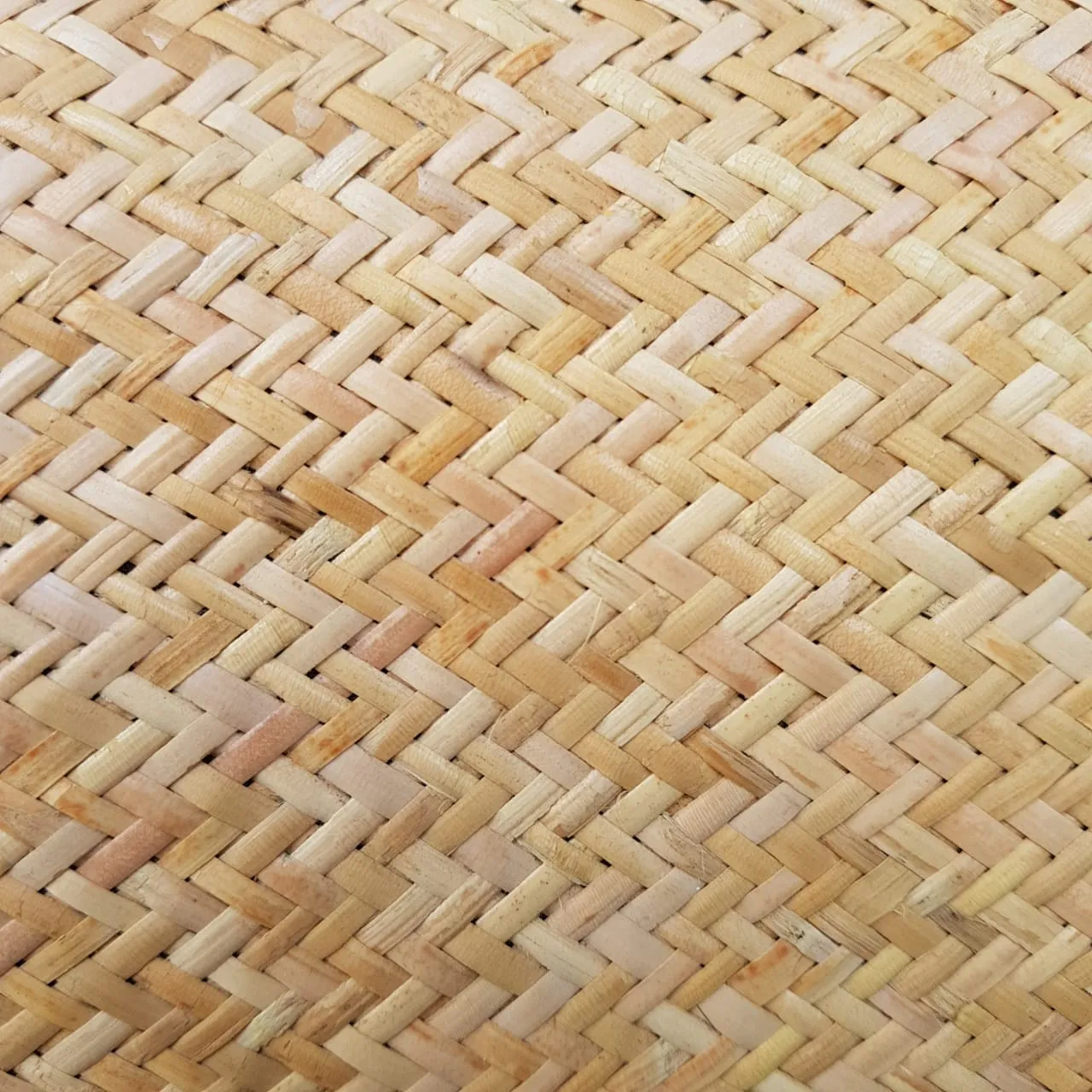 Rattan & Leather Half Round Shoulder Bag
