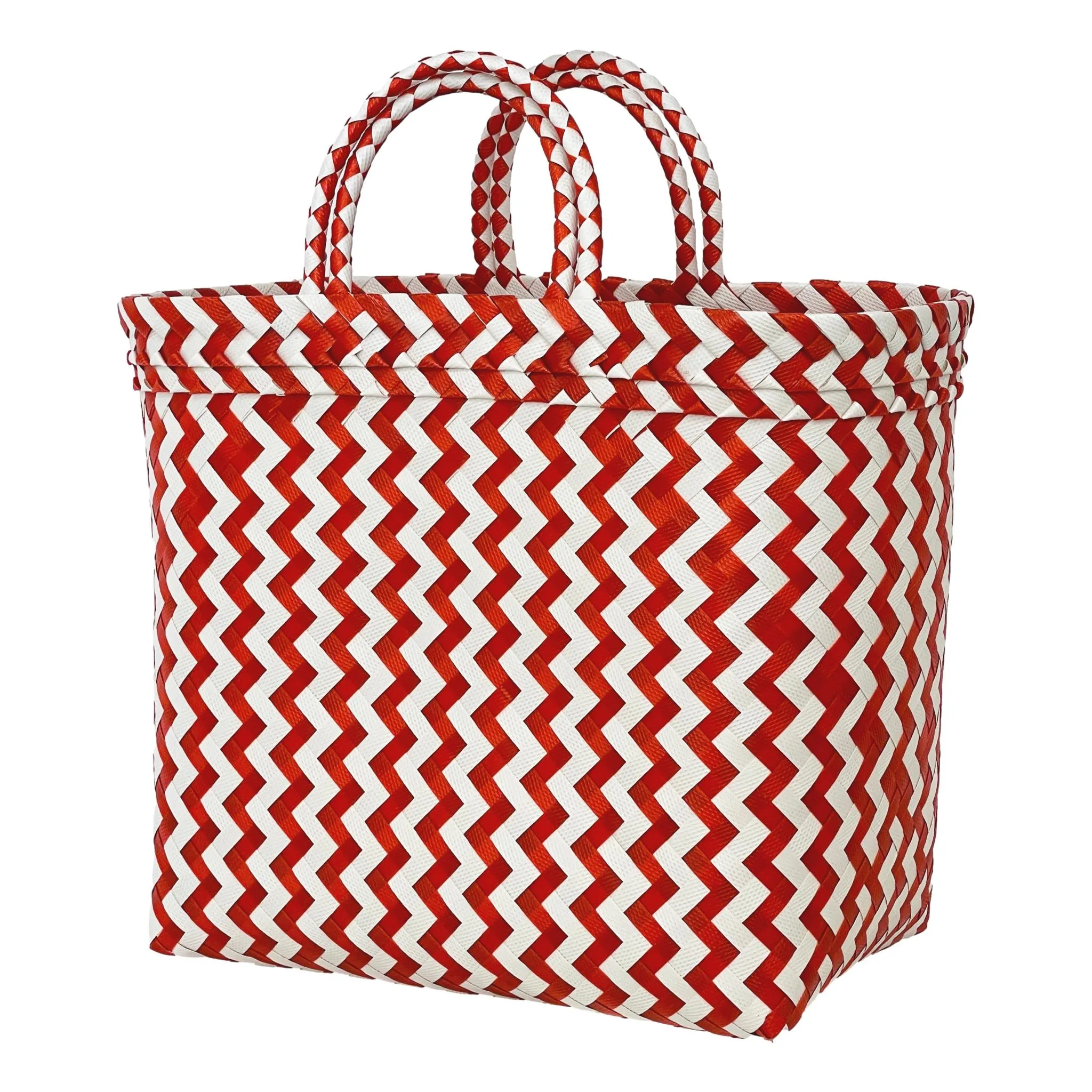 RED Zig Zag Short Handle Shopper