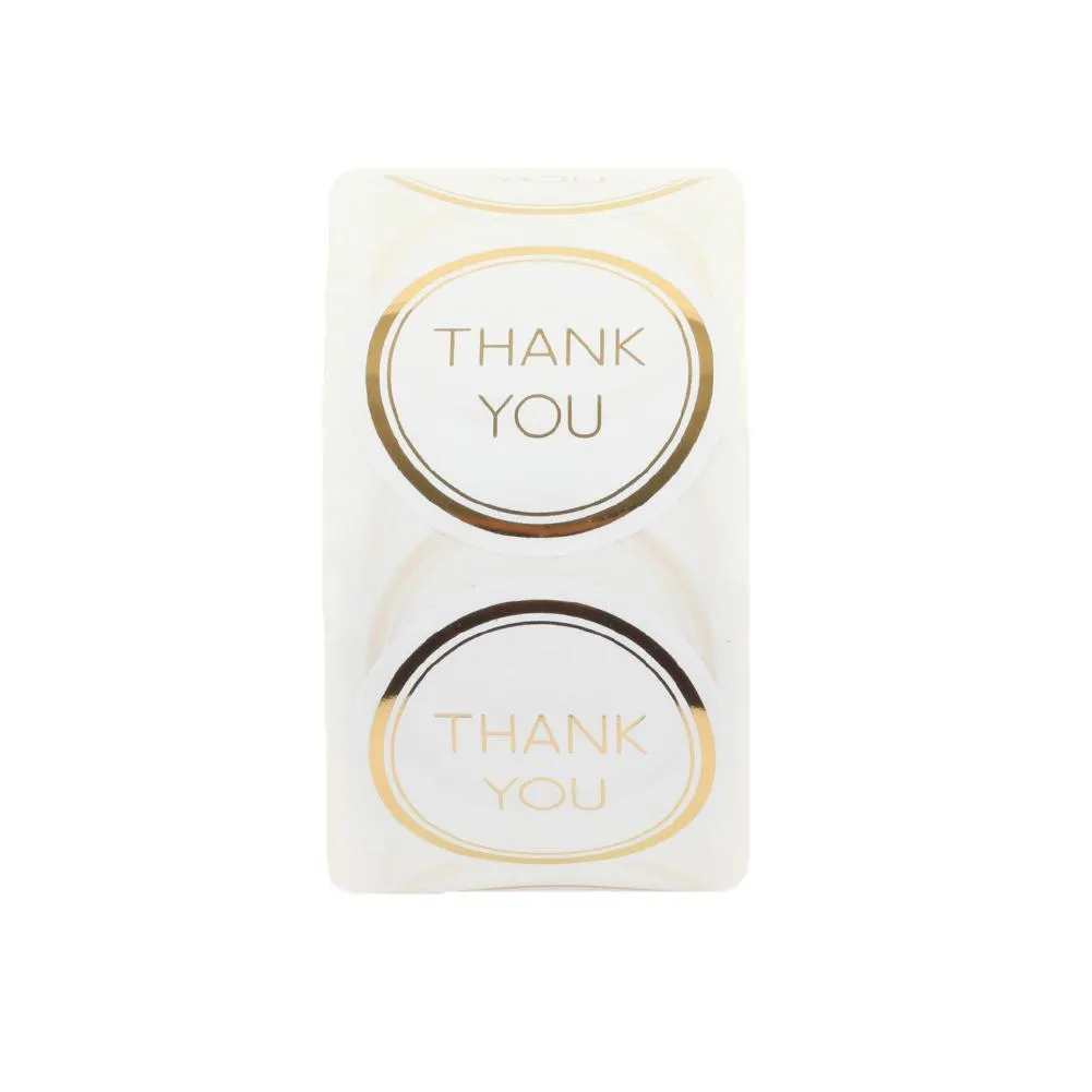 Round Foil Edge Thank You Favor Labels