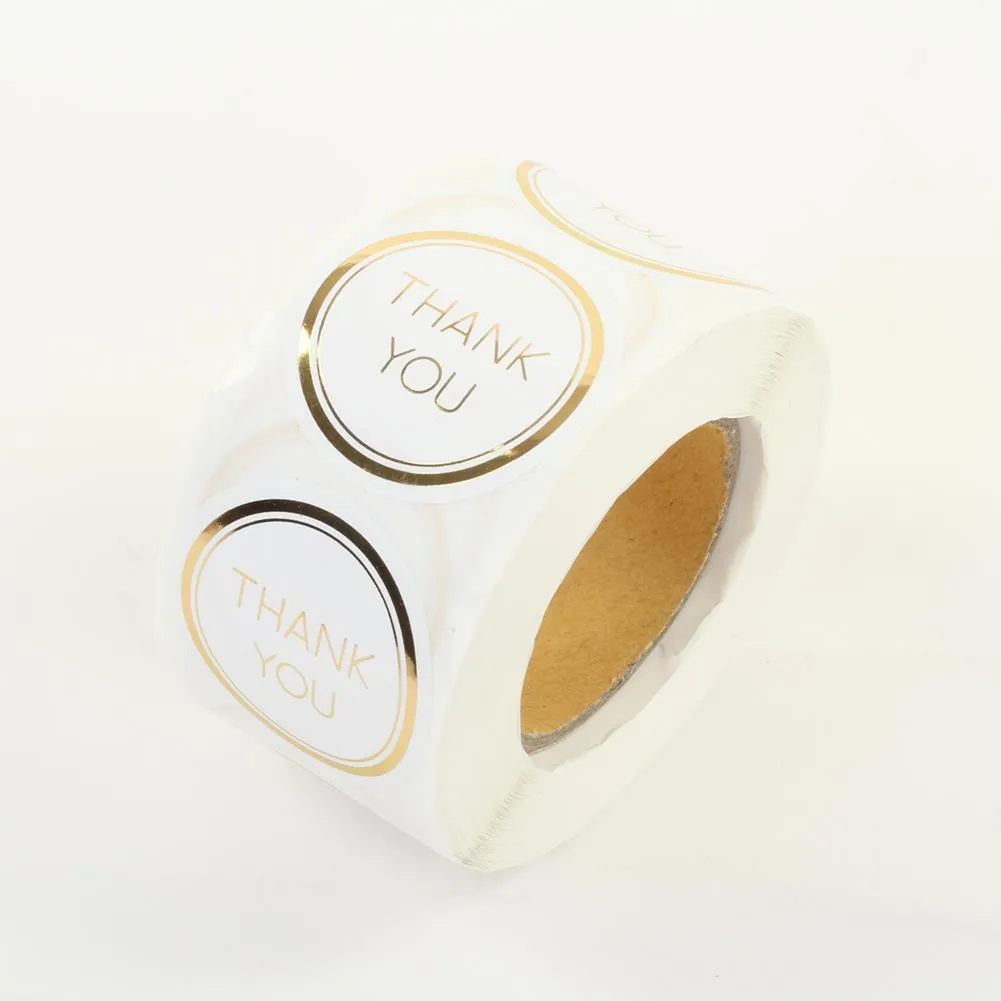 Round Foil Edge Thank You Favor Labels