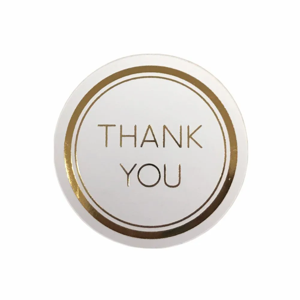 Round Foil Edge Thank You Favor Labels